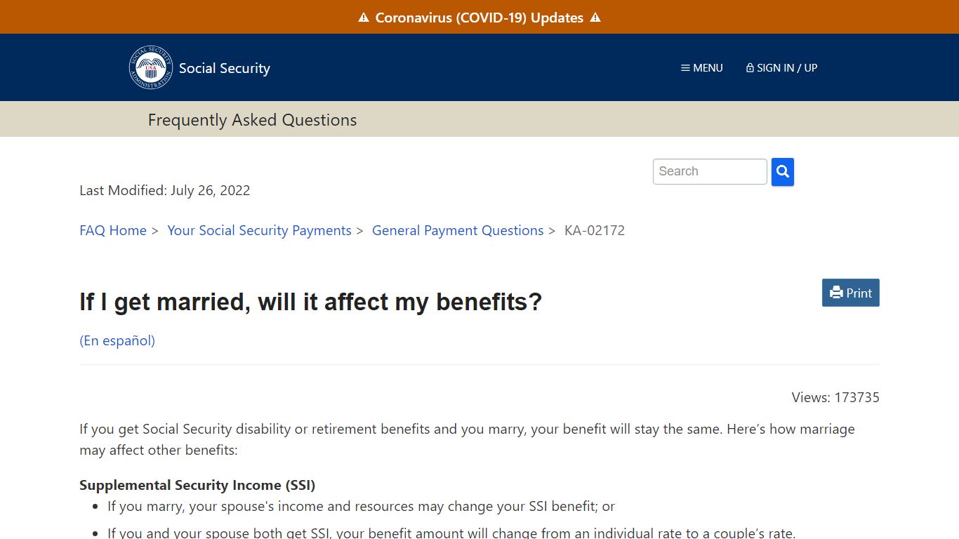If I get married, will it affect my benefits? · FAQ | SSA